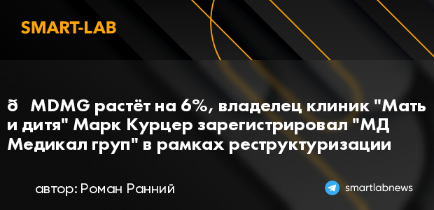 📈MDMG растёт на 6%, владелец клиник 